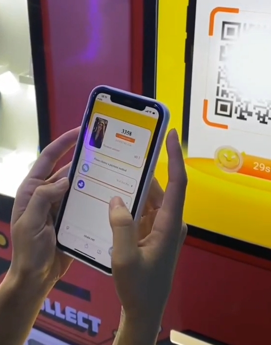 A touchscreen vending machine interface