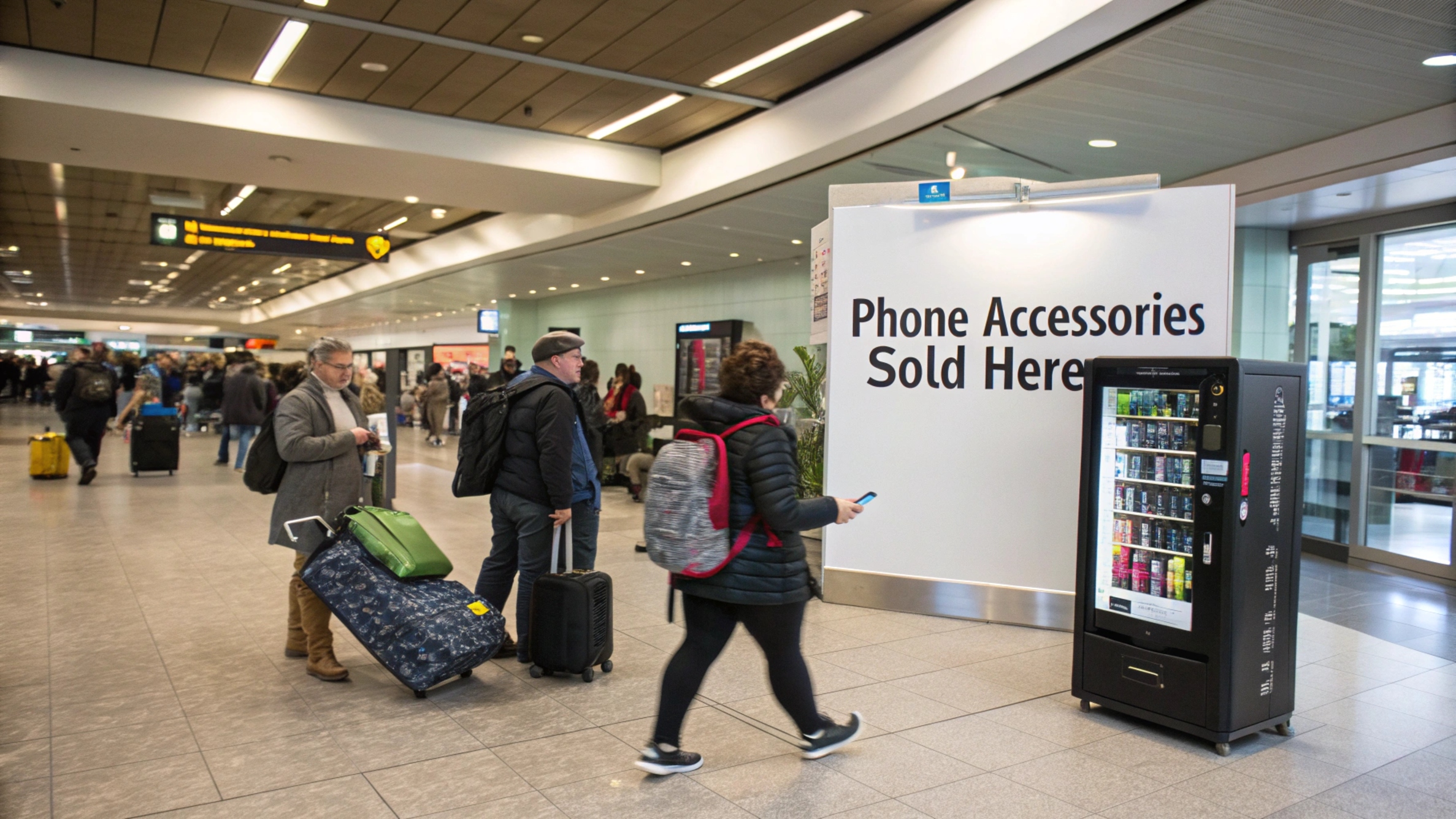 busy commuters phone accessory vending