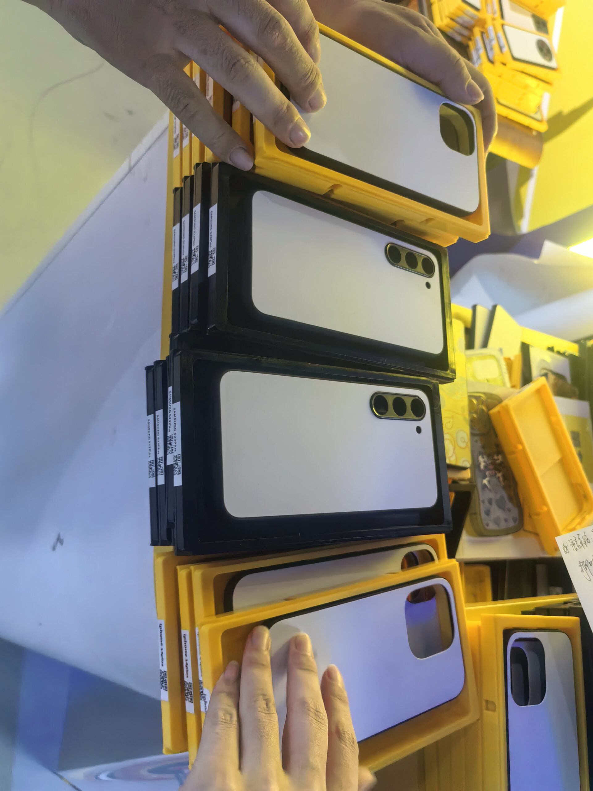Eco-friendly phone case materials displayed with environmental benefits