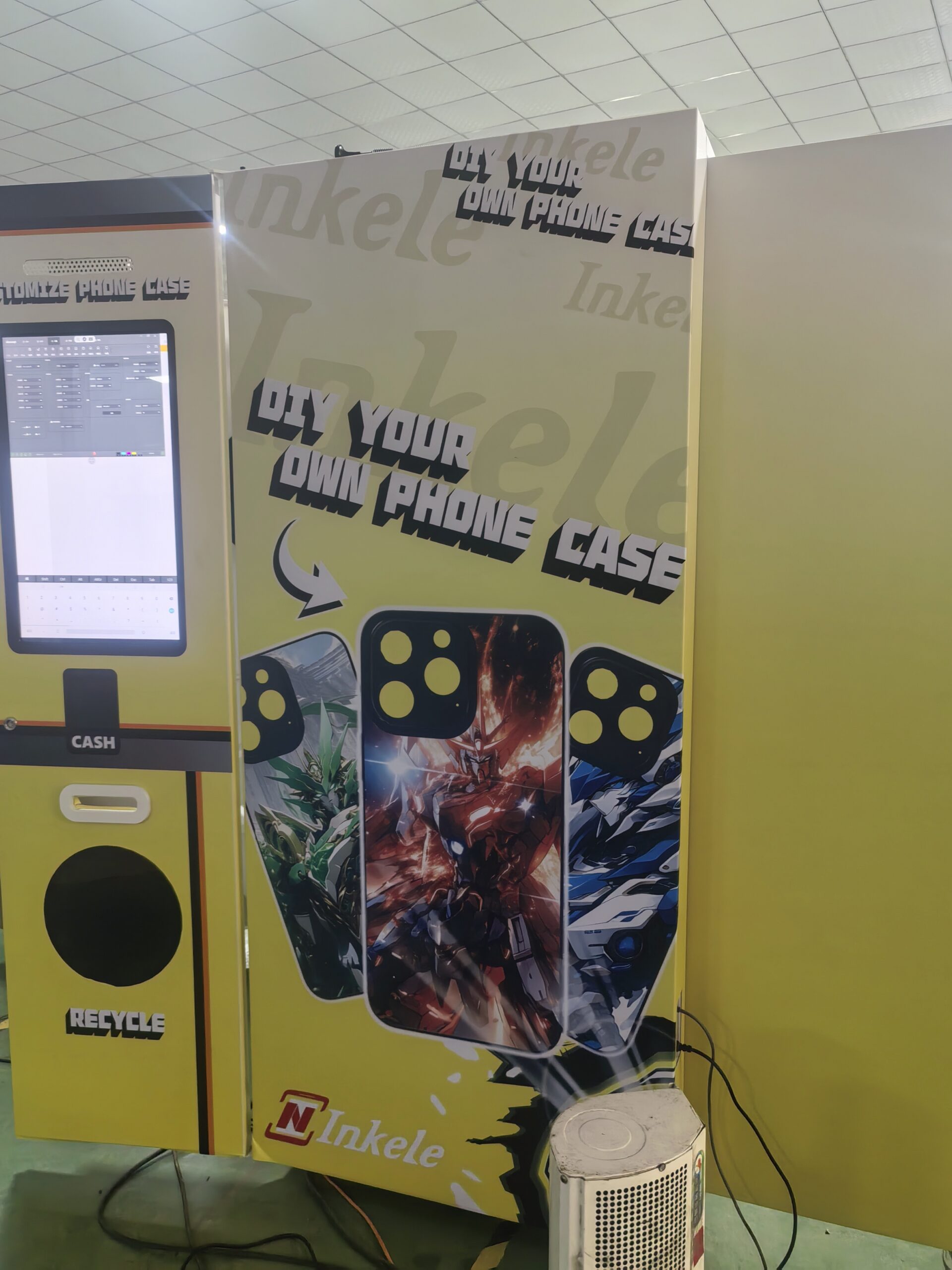 A vending machine display showing options for standard and premium products.
